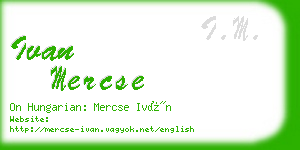 ivan mercse business card